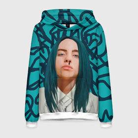 Мужская толстовка 3D с принтом BILLIE EILISH в Петрозаводске, 100% полиэстер | двухслойный капюшон со шнурком для регулировки, мягкие манжеты на рукавах и по низу толстовки, спереди карман-кенгуру с мягким внутренним слоем. | bad guy | billie | eilish | ocean eyes | айлиш | билли | девушка | певица | эйлиш