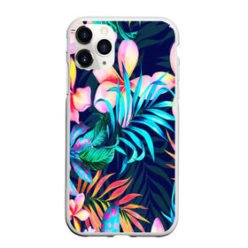 Чехол для iPhone 11 Pro Max матовый с принтом TROPIC FLOWER в Петрозаводске, Силикон |  | Тематика изображения на принте: bright | colorful | neon | retro | vintage | винтаж | неон | неоновые | пальмы | ретро | ретро неон | тропики | тропические листья