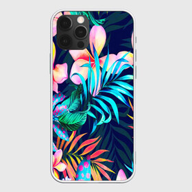 Чехол для iPhone 12 Pro Max с принтом TROPIC FLOWER в Петрозаводске, Силикон |  | Тематика изображения на принте: bright | colorful | neon | retro | vintage | винтаж | неон | неоновые | пальмы | ретро | ретро неон | тропики | тропические листья