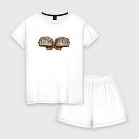 Женская пижама с шортиками хлопок с принтом DOG FART в Петрозаводске, 100% хлопок | футболка прямого кроя, шорты свободные с широкой мягкой резинкой | brazzers | dog fart | merch | private | бразерс | мерч