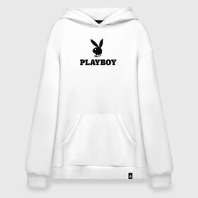 Худи SuperOversize хлопок с принтом Playboy в Петрозаводске, 70% хлопок, 30% полиэстер, мягкий начес внутри | карман-кенгуру, эластичная резинка на манжетах и по нижней кромке, двухслойный капюшон
 | brazzers | cекс | merch | new sensations | playboy | private | tushy | бразерс | мерч | плейбой