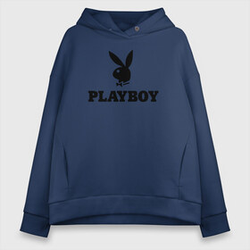 Женское худи Oversize хлопок с принтом Playboy в Петрозаводске, френч-терри — 70% хлопок, 30% полиэстер. Мягкий теплый начес внутри —100% хлопок | боковые карманы, эластичные манжеты и нижняя кромка, капюшон на магнитной кнопке | brazzers | cекс | merch | new sensations | playboy | private | tushy | бразерс | мерч | плейбой