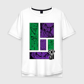 Мужская футболка хлопок Oversize с принтом Joker emotions в Петрозаводске, 100% хлопок | свободный крой, круглый ворот, “спинка” длиннее передней части | batman | dc | dc джокер | detective comics | harley | joker | the joker | бетмен | джокер | злодей | харли