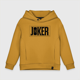 Детское худи Oversize хлопок с принтом The Joker в Петрозаводске, френч-терри — 70% хлопок, 30% полиэстер. Мягкий теплый начес внутри —100% хлопок | боковые карманы, эластичные манжеты и нижняя кромка, капюшон на магнитной кнопке | batman | dc | dc джокер | detective comics | harley | joker | shtatjoker | the joker | бетмен | джокер | злодей | харли