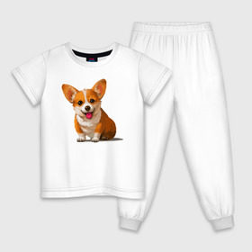 Детская пижама хлопок с принтом Корги в Петрозаводске, 100% хлопок |  брюки и футболка прямого кроя, без карманов, на брюках мягкая резинка на поясе и по низу штанин
 | вельш корги | домашние животные | корги | пес | собака | собачнику | щенок