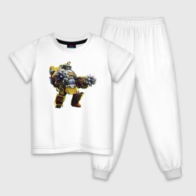 Детская пижама хлопок с принтом Deep Rock Galactic в Петрозаводске, 100% хлопок |  брюки и футболка прямого кроя, без карманов, на брюках мягкая резинка на поясе и по низу штанин
 | Тематика изображения на принте: deep rock galactic dwarf гном