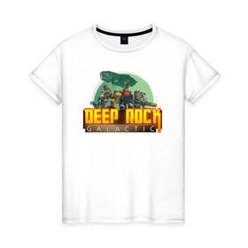 Женская футболка хлопок с принтом Deep Rock Galactic в Петрозаводске, 100% хлопок | прямой крой, круглый вырез горловины, длина до линии бедер, слегка спущенное плечо | Тематика изображения на принте: deep rock galactic dwarf гном