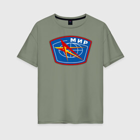 Женская футболка хлопок Oversize с принтом Космическая станция 