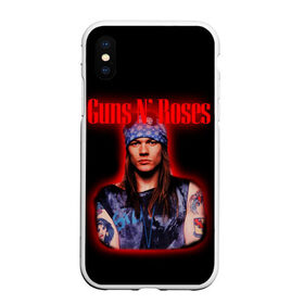 Чехол для iPhone XS Max матовый с принтом Guns n roses + Спина в Петрозаводске, Силикон | Область печати: задняя сторона чехла, без боковых панелей | axl rose | geffen records | gnr | guns | rock | roses | slash | гансы | пистолеты | розы | рок | слеш | эксл роуз