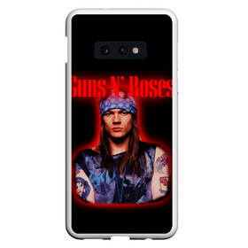 Чехол для Samsung S10E с принтом Guns n roses + Спина в Петрозаводске, Силикон | Область печати: задняя сторона чехла, без боковых панелей | Тематика изображения на принте: axl rose | geffen records | gnr | guns | rock | roses | slash | гансы | пистолеты | розы | рок | слеш | эксл роуз