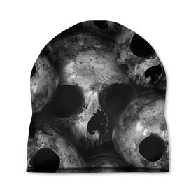 Шапка 3D с принтом Черепа в Петрозаводске, 100% полиэстер | универсальный размер, печать по всей поверхности изделия | skull | гот | готика | кости | костлявые | костлявый | неживое | неживой | неживые | нежить | скелет | скелетон | скелетоны | скелеты | череп | черепа | черепки | черепком | черепок | черепом | черепы