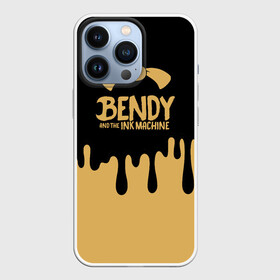 Чехол для iPhone 13 Pro с принтом Bendy And The Ink Machine в Петрозаводске,  |  | Тематика изображения на принте: bendy | bendy and the ink machine | бенди | бени | бенни | детская | детям | игра | капли | компьютерная игра | краска | машина | подтеки | розовая | ужастик
