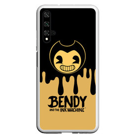 Чехол для Honor 20 с принтом Bendy And The Ink Machine в Петрозаводске, Силикон | Область печати: задняя сторона чехла, без боковых панелей | Тематика изображения на принте: bendy | bendy and the ink machine | бенди | бени | бенни | детская | детям | игра | капли | компьютерная игра | краска | машина | подтеки | розовая | ужастик