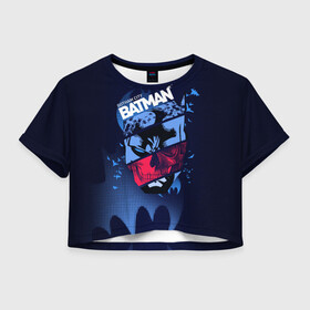 Женская футболка Crop-top 3D с принтом Gotham City Batman в Петрозаводске, 100% полиэстер | круглая горловина, длина футболки до линии талии, рукава с отворотами | Тематика изображения на принте: bat man | batman | batman comics | caped crusader | dark knight | shtatbat | бетмен | брюс уэйн | бэт мен | бэтмен | тёмный рыцарь