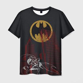 Мужская футболка 3D с принтом Batman в Петрозаводске, 100% полиэфир | прямой крой, круглый вырез горловины, длина до линии бедер | bat man | batman | batman comics | caped crusader | dark knight | shtatbat | бетмен | брюс уэйн | бэт мен | бэтмен | тёмный рыцарь