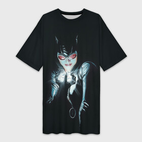 Платье-футболка 3D с принтом Catwoman в Петрозаводске,  |  | cat woman | catwoman | selina kyle | shtatbat | женщина кошка | кэт вуман