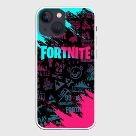 Чехол для iPhone 13 mini с принтом FORTNITE NEON | ФОРТНАЙТ НЕОН в Петрозаводске,  |  | fortnite | fortnite 2 | fortnite x | marshmello | маршмелло | фортнайт | фортнайт 2 | фортнайт глава 2