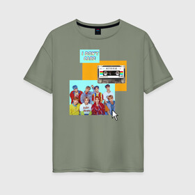 Женская футболка хлопок Oversize с принтом Ateez в Петрозаводске, 100% хлопок | свободный крой, круглый ворот, спущенный рукав, длина до линии бедер
 | ateez | k pop | корейская группа | музыка | парни