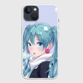 Чехол для iPhone 13 с принтом Hatsune Miku. Winter в Петрозаводске,  |  | anime | aquamarin | aquamarine | everlasting | hatsune | j pop | miku | projectdiva | singer | snow | summer | vocaloid | аквамарин | аниме | вокалоид | мику | певица | хацуне | хацунэ