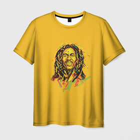 Мужская футболка 3D с принтом Bob Marley в Петрозаводске, 100% полиэфир | прямой крой, круглый вырез горловины, длина до линии бедер | 