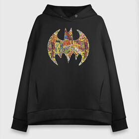 Женское худи Oversize хлопок с принтом BAT logo в Петрозаводске, френч-терри — 70% хлопок, 30% полиэстер. Мягкий теплый начес внутри —100% хлопок | боковые карманы, эластичные манжеты и нижняя кромка, капюшон на магнитной кнопке | bat man | batman | batman comics | caped crusader | comics | dark knight | shtatbat | бетмен | брюс уэйн | бэт мен | бэтмен | тёмный рыцарь