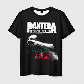 Мужская футболка 3D с принтом Pantera в Петрозаводске, 100% полиэфир | прямой крой, круглый вырез горловины, длина до линии бедер | Тематика изображения на принте: american | anselmo | havy metal | pantera | philip anselmo | trash metal | ансельмо | пантера | фил ансельмо