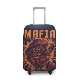 Чехол для чемодана 3D с принтом MAFIA в Петрозаводске, 86% полиэфир, 14% спандекс | двустороннее нанесение принта, прорези для ручек и колес | 