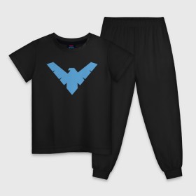 Детская пижама хлопок с принтом Nightwing в Петрозаводске, 100% хлопок |  брюки и футболка прямого кроя, без карманов, на брюках мягкая резинка на поясе и по низу штанин
 | Тематика изображения на принте: batman | nightwing | shtatbat | бетмен | бэтмен | найтвинг