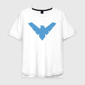 Мужская футболка хлопок Oversize с принтом Nightwing в Петрозаводске, 100% хлопок | свободный крой, круглый ворот, “спинка” длиннее передней части | batman | nightwing | shtatbat | бетмен | бэтмен | найтвинг