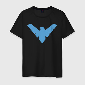 Мужская футболка хлопок с принтом Nightwing в Петрозаводске, 100% хлопок | прямой крой, круглый вырез горловины, длина до линии бедер, слегка спущенное плечо. | batman | nightwing | shtatbat | бетмен | бэтмен | найтвинг