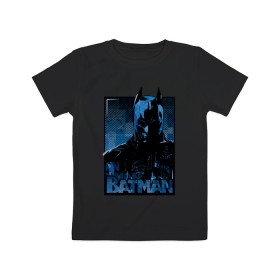Детская футболка хлопок с принтом Batman в Петрозаводске, 100% хлопок | круглый вырез горловины, полуприлегающий силуэт, длина до линии бедер | bat man | batman | batman comics | caped crusader | comics | dark knight | бетмен | брюс уэйн | бэт мен | бэтмен | тёмный рыцарь