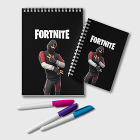 Блокнот с принтом FORTNITE IKONIK (КАПЮШОН) в Петрозаводске, 100% бумага | 48 листов, плотность листов — 60 г/м2, плотность картонной обложки — 250 г/м2. Листы скреплены удобной пружинной спиралью. Цвет линий — светло-серый
 | Тематика изображения на принте: fnchap2 | fortnite | fortnite 2 | fortnite x | ikonik | marshmello | иконик | маршмелло | фортнайт | фортнайт 2 | фортнайт глава 2