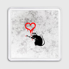 Магнит 55*55 с принтом BANKSY | БЭНКСИ | СЕРДЦЕ | LOVE в Петрозаводске, Пластик | Размер: 65*65 мм; Размер печати: 55*55 мм | Тематика изображения на принте: banksy | heart | бэнкси | сердце