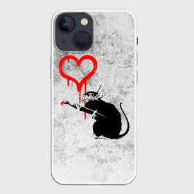 Чехол для iPhone 13 mini с принтом BANKSY | БЭНКСИ | СЕРДЦЕ | LOVE в Петрозаводске,  |  | banksy | heart | бэнкси | сердце