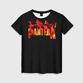Женская футболка 3D с принтом Pantera в Петрозаводске, 100% полиэфир ( синтетическое хлопкоподобное полотно) | прямой крой, круглый вырез горловины, длина до линии бедер | american | anselmo | havy metal | pantera | philip anselmo | trash metal | ансельмо | пантера | фил ансельмо