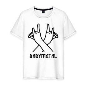 Мужская футболка хлопок с принтом BABYMETAL в Петрозаводске, 100% хлопок | прямой крой, круглый вырез горловины, длина до линии бедер, слегка спущенное плечо. | babymetal | j pop | japan | бэбиметал | дэт метал | каваий метал | моа кикути | судзука накамото | юи мидзуно | япония