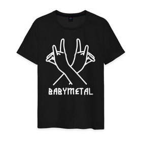 Мужская футболка хлопок с принтом BABYMETAL в Петрозаводске, 100% хлопок | прямой крой, круглый вырез горловины, длина до линии бедер, слегка спущенное плечо. | babymetal | j pop | japan | бэбиметал | дэт метал | каваий метал | моа кикути | судзука накамото | юи мидзуно | япония