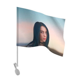 Флаг для автомобиля с принтом Билли Айлиш в Петрозаводске, 100% полиэстер | Размер: 30*21 см | bilie | billie | eilish | lovely | music | oceaneyes | pop | айлиш | алиш | били | билли | девушка | инди | музыка | океан | пафосная | поп | эйлиш | элиш