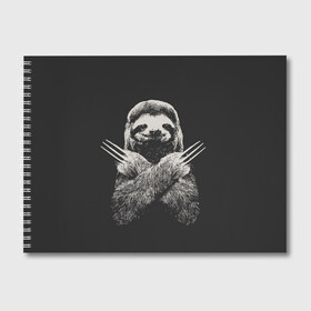 Альбом для рисования с принтом Slotherine в Петрозаводске, 100% бумага
 | матовая бумага, плотность 200 мг. | animals | wolverine | ленивец | росомаха