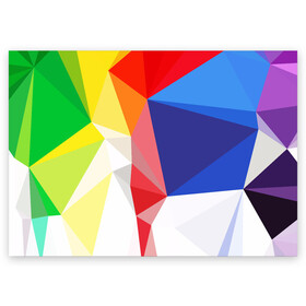 Поздравительная открытка с принтом BACKGROUND COLOR в Петрозаводске, 100% бумага | плотность бумаги 280 г/м2, матовая, на обратной стороне линовка и место для марки
 | abstract | abstraction | color | geometry | paitnt | polygon | polygonal | psy | абстракция | геометрия | краски | неоновые | полигоны | психоделика