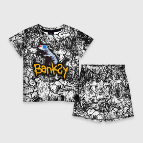 Детский костюм с шортами 3D с принтом Banksy в Петрозаводске,  |  | Тематика изображения на принте: art | banksy | street | street art | арт | бэнкси | стрит | стрит арт
