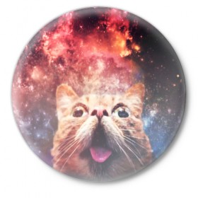 Значок с принтом КОТ в Петрозаводске,  металл | круглая форма, металлическая застежка в виде булавки | cat | cats | животные | киса | киска | кот | котики | коты | котэ | кошка | природа