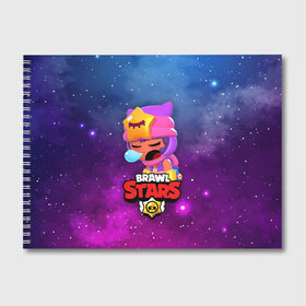 Альбом для рисования с принтом SANDY SPACE (Brawl Stars) в Петрозаводске, 100% бумага
 | матовая бумага, плотность 200 мг. | brawl | bull | colt | crow | game | games | leon | online | penny | poco | sandy | shelly | spike | star | stars | wanted | брав | бравл | браво | звезда | звезды | игра | игры | лого | онлайн | сенди | старс | сэнди