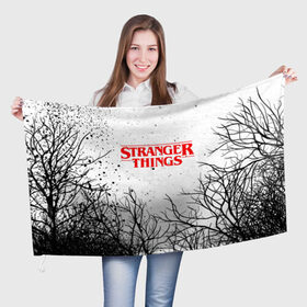 Флаг 3D с принтом STRANGER THINGS | ОЧЕНЬ СТРАННЫЕ ДЕЛА в Петрозаводске, 100% полиэстер | плотность ткани — 95 г/м2, размер — 67 х 109 см. Принт наносится с одной стороны | stranger things | очень странные дела