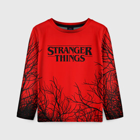 Детский лонгслив 3D с принтом STRANGER THINGS | ОЧЕНЬ СТРАННЫЕ ДЕЛА в Петрозаводске, 100% полиэстер | длинные рукава, круглый вырез горловины, полуприлегающий силуэт
 | 011 | 11 | netflix | stranger things | демогоргон | нетфликс | одди | одиннадцатая | очень странные дела | сериалы