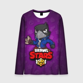 Мужской лонгслив 3D с принтом BRAWL STARS CROW в Петрозаводске, 100% полиэстер | длинные рукава, круглый вырез горловины, полуприлегающий силуэт | brawl stars | brawl stars crow | brawler | crow | бравл старз | бравлер | ворон