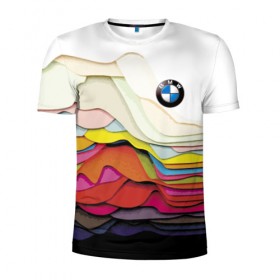 Мужская футболка 3D спортивная с принтом Color в Петрозаводске, 100% полиэстер с улучшенными характеристиками | приталенный силуэт, круглая горловина, широкие плечи, сужается к линии бедра | bmw | color | cool | prestige | vanguard | авангард | бмв | круто | престиж | цвет