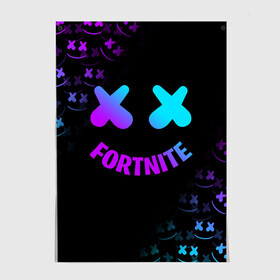 Постер с принтом FORTNITE x MARSHMELLO в Петрозаводске, 100% бумага
 | бумага, плотность 150 мг. Матовая, но за счет высокого коэффициента гладкости имеет небольшой блеск и дает на свету блики, но в отличии от глянцевой бумаги не покрыта лаком | fortnite | fortnite 2 | fortnite x маршмелло | ikonik | marshmello | ninja | ninja streamer | иконик | ниндзя | фортнайт | фортнайт 2 | фортнайт глава 2