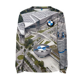 Детский лонгслив 3D с принтом BMW city в Петрозаводске, 100% полиэстер | длинные рукава, круглый вырез горловины, полуприлегающий силуэт
 | bmw | buildings | city | germany | munich | prestige | бмв | германия | город | здания | мюнхен | престиж