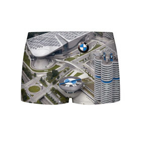 Мужские трусы 3D с принтом BMW city в Петрозаводске, 50% хлопок, 50% полиэстер | классическая посадка, на поясе мягкая тканевая резинка | bmw | buildings | city | germany | munich | prestige | бмв | германия | город | здания | мюнхен | престиж